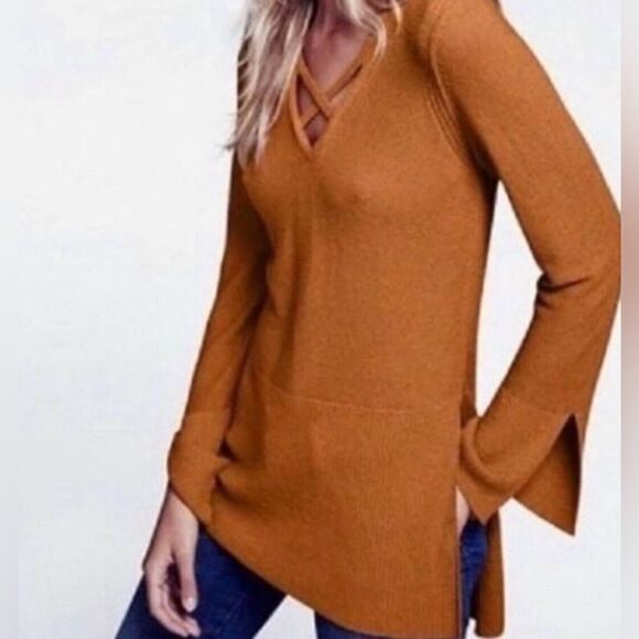 Free people criss cross tunic sweater ginger root - Picture 1 of 5